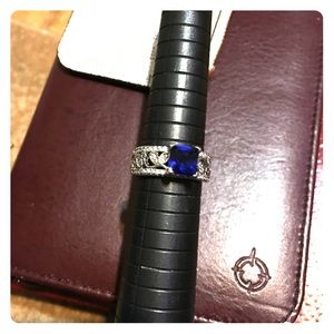 Sterling silver with sapphire ring size 8
